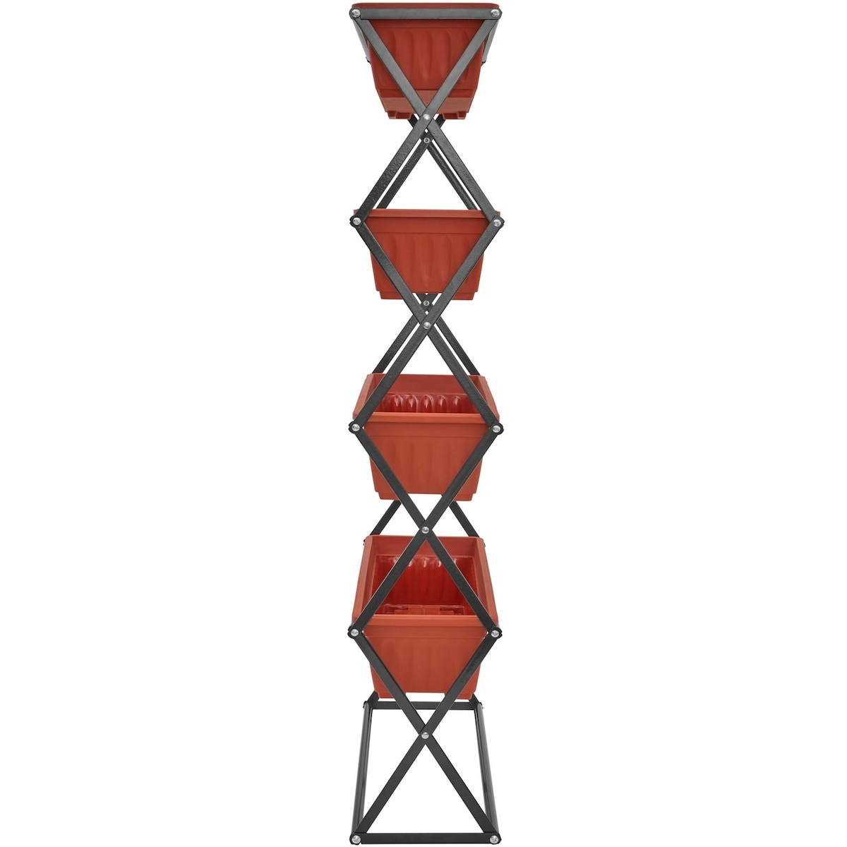 Vertikal blomsterkasse med 4 kasser 52x21x127cm - brun