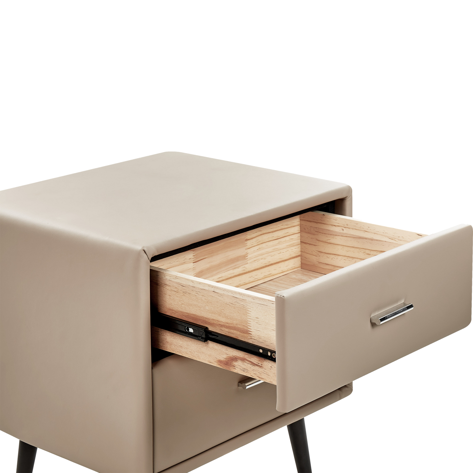 Beliani - ESSONNE - Nachtkastje - Beige - Kunstleer