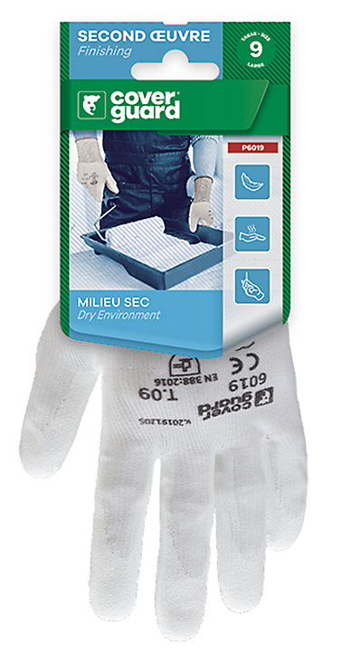 Gant pour manutention et travaux de précision Coverguard Eurolite blanc - Taille 10 (XL)