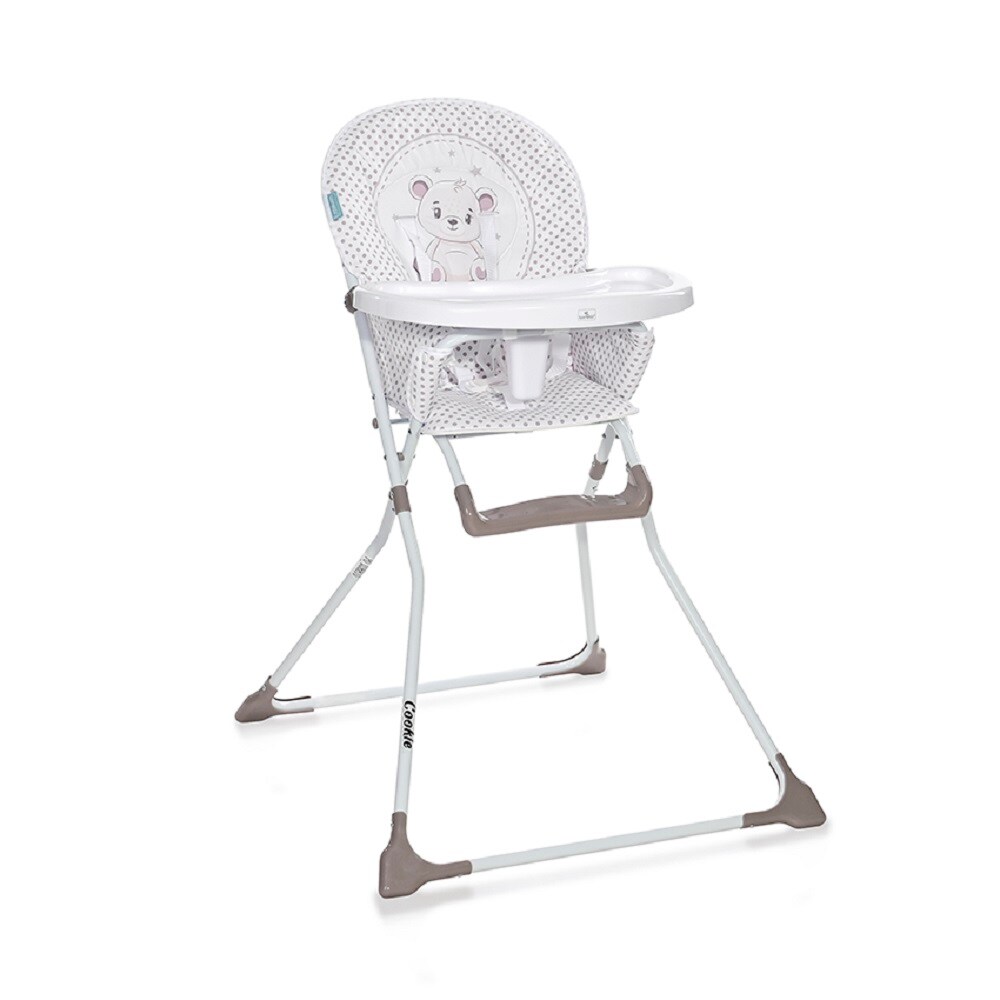 Lorelli Kinderhochstuhl Cookie, Bechervertiefung, abwaschbarer Stoff, klappbar beige