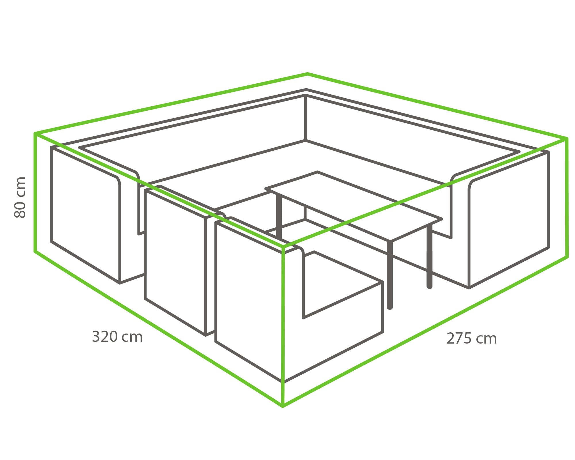 Winza 320 x 275 x 80 cm loungeset beschermhoes