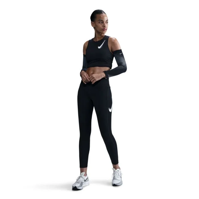 Nike Dame Lange tights Fast Mid-Rise 7/8 Tights Sort