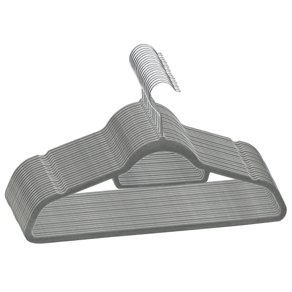 vidaXL 20 stuks Antislip kledinghangers grijs fluweel