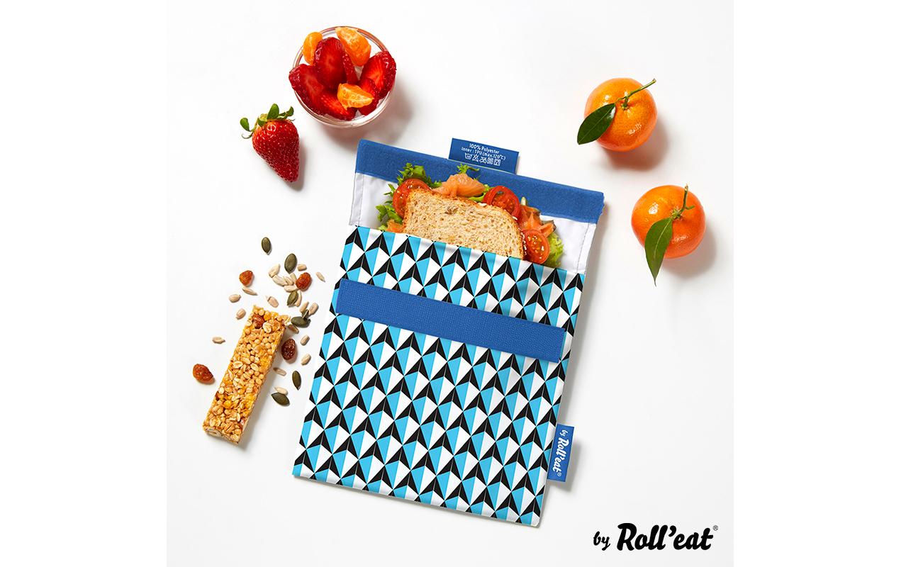 Lunchbeutel SnacknGo-Tiles 18 cm x 18 cm, BlauBlauer Lunchsack