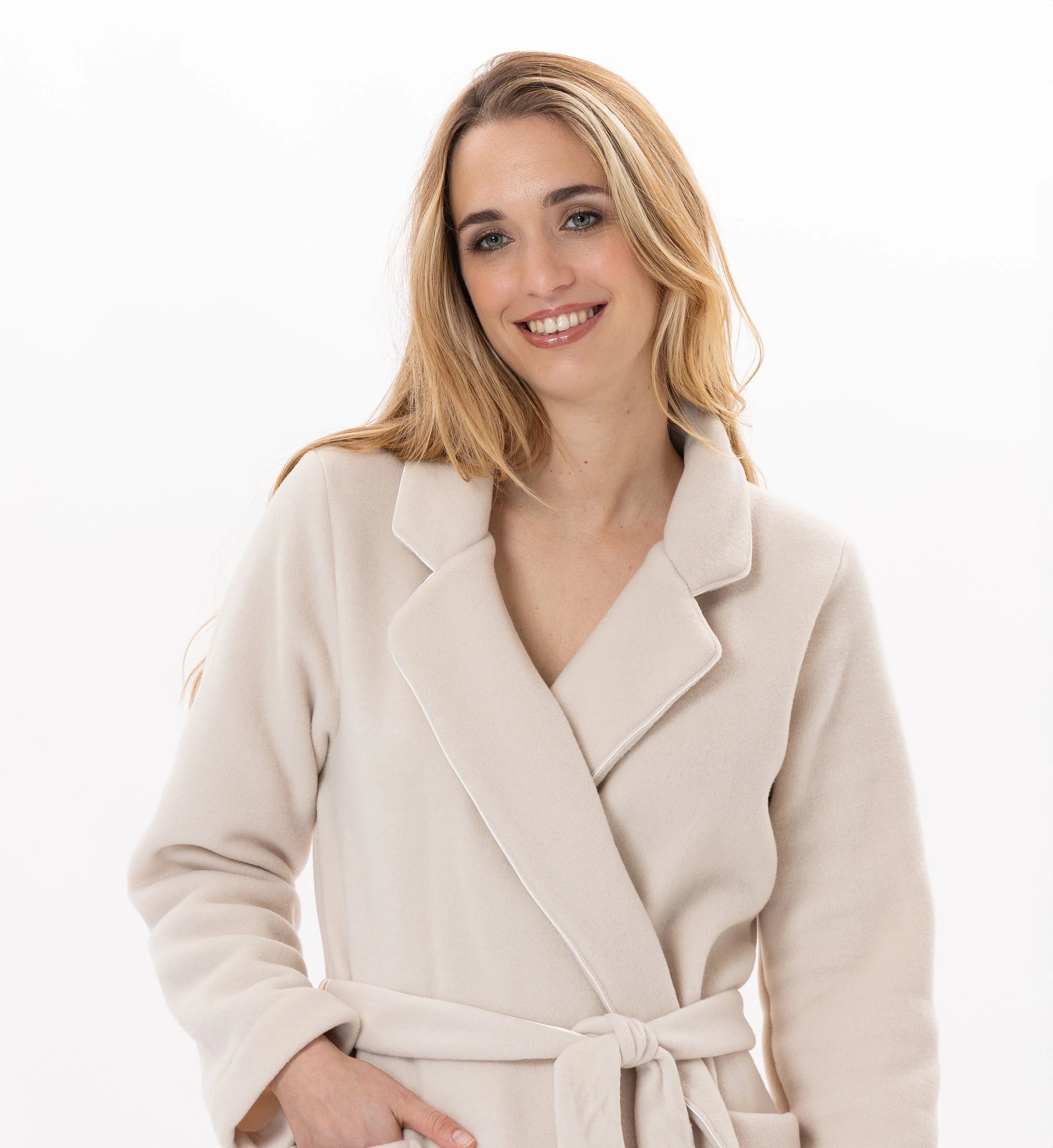 ESSENTIEL 865 - Peignoir en polaire | Beige