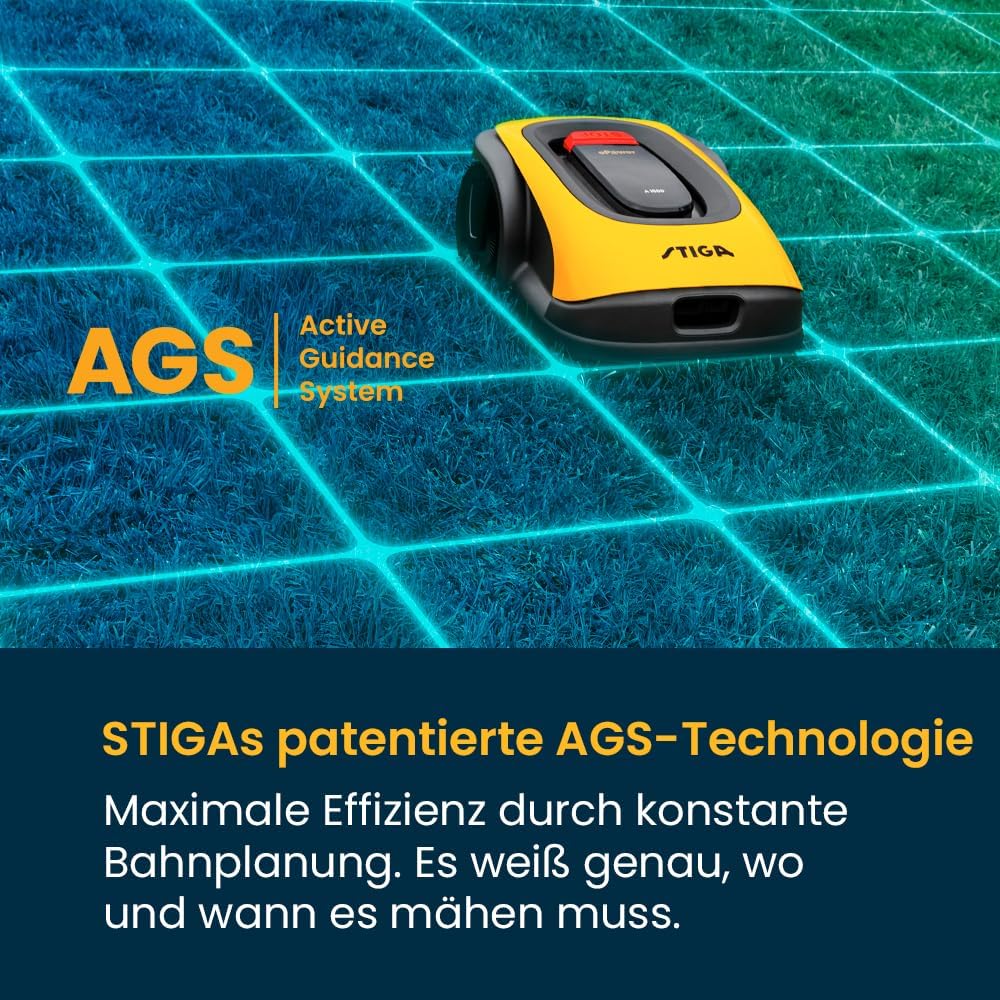 STIGA A500 Autonomer Roboter-Rasenmäher. Rasenroboter ohne Begrenzungskabel (max. 700m²). App-Steuerung, 45% Steigung, 3 Mähzonen. Rasenroboter mit GPS RTK Navigation & 4G