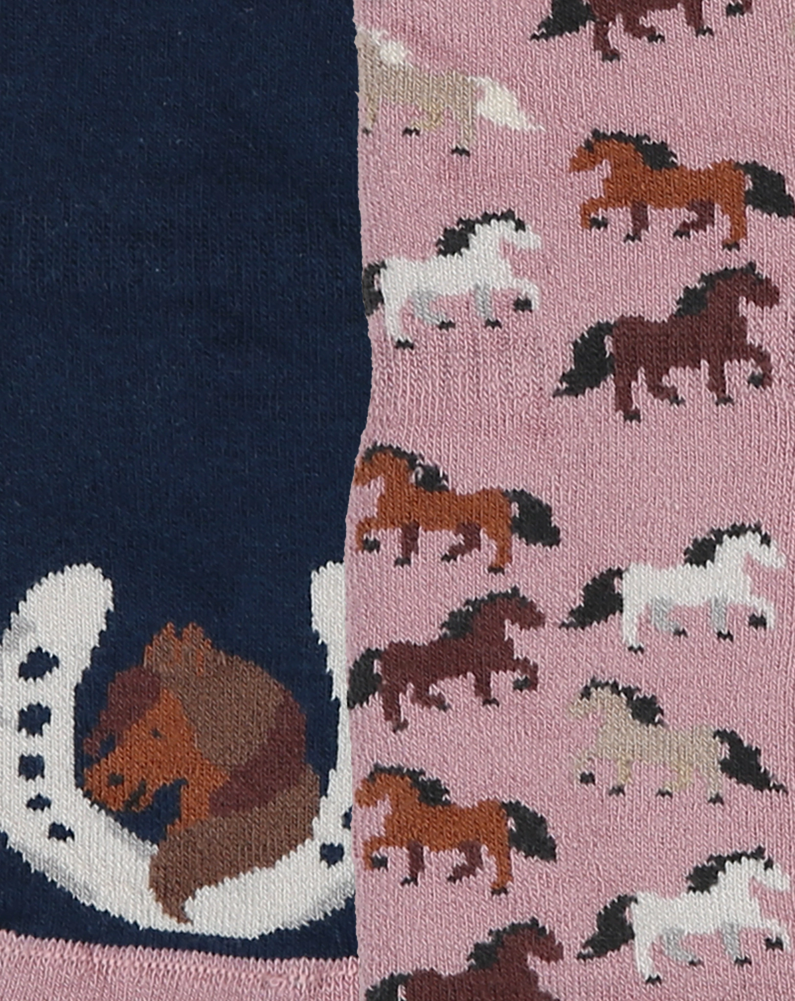 Stoppersocken PFERDE 2er-Pack in hell wildrose/tin