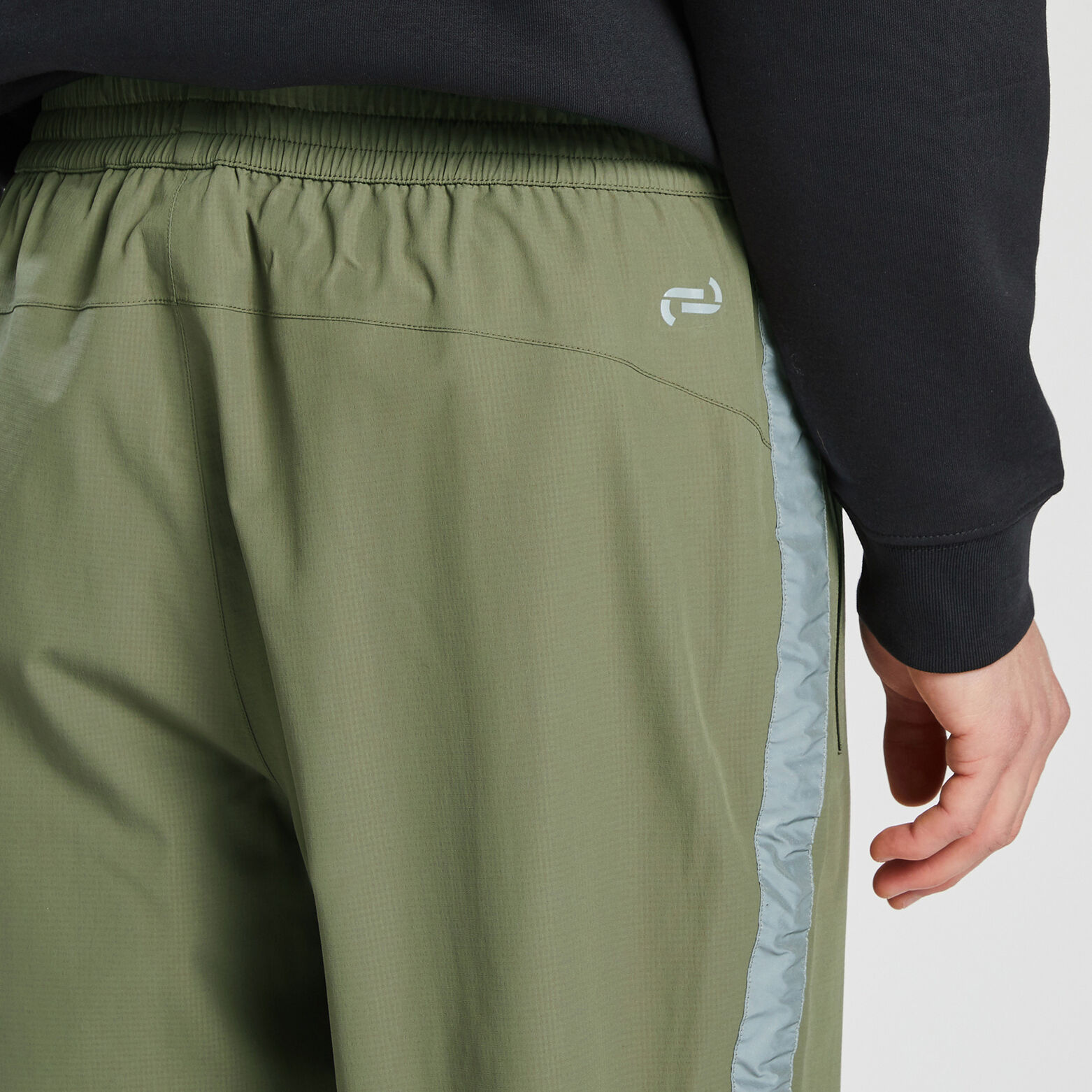 Pantalon taille élastiquée matière imperméable Kaki Clair