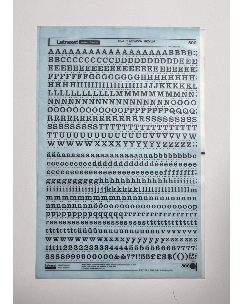 letraset-800- CLARENDON MEDIUM - 28pt