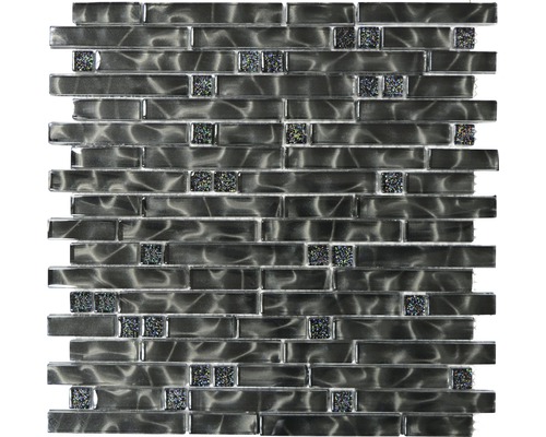 Glasmozaïek XCM MV708 29,8x30 cm zwart