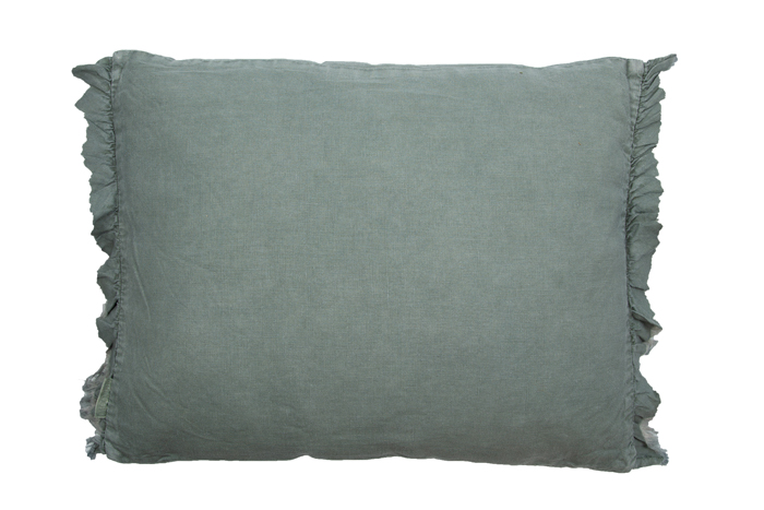Vintage linnen kussen Quirine Old green