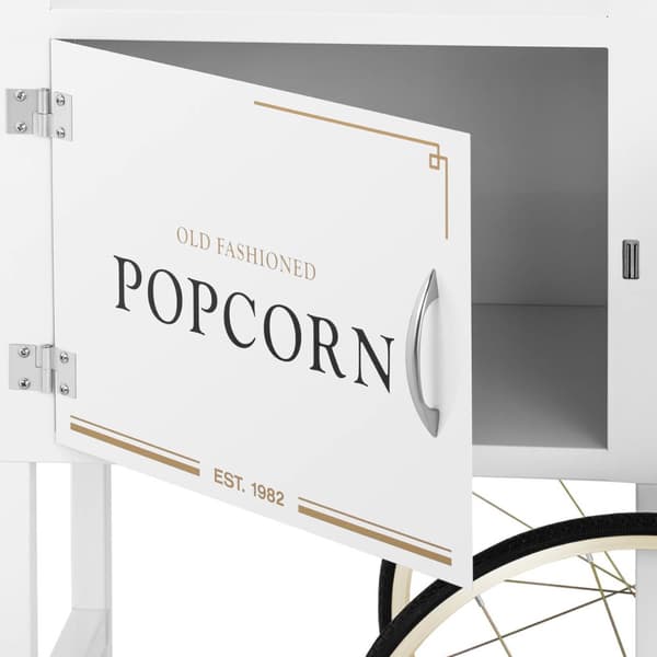 Trillefot for popcornmaskin med retro skap 51 x 37 cm - hvit og gull