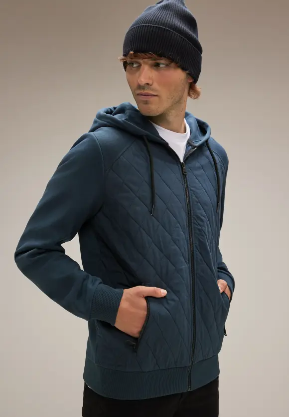 Gesteppte Sweatshirtjacke - diver blue