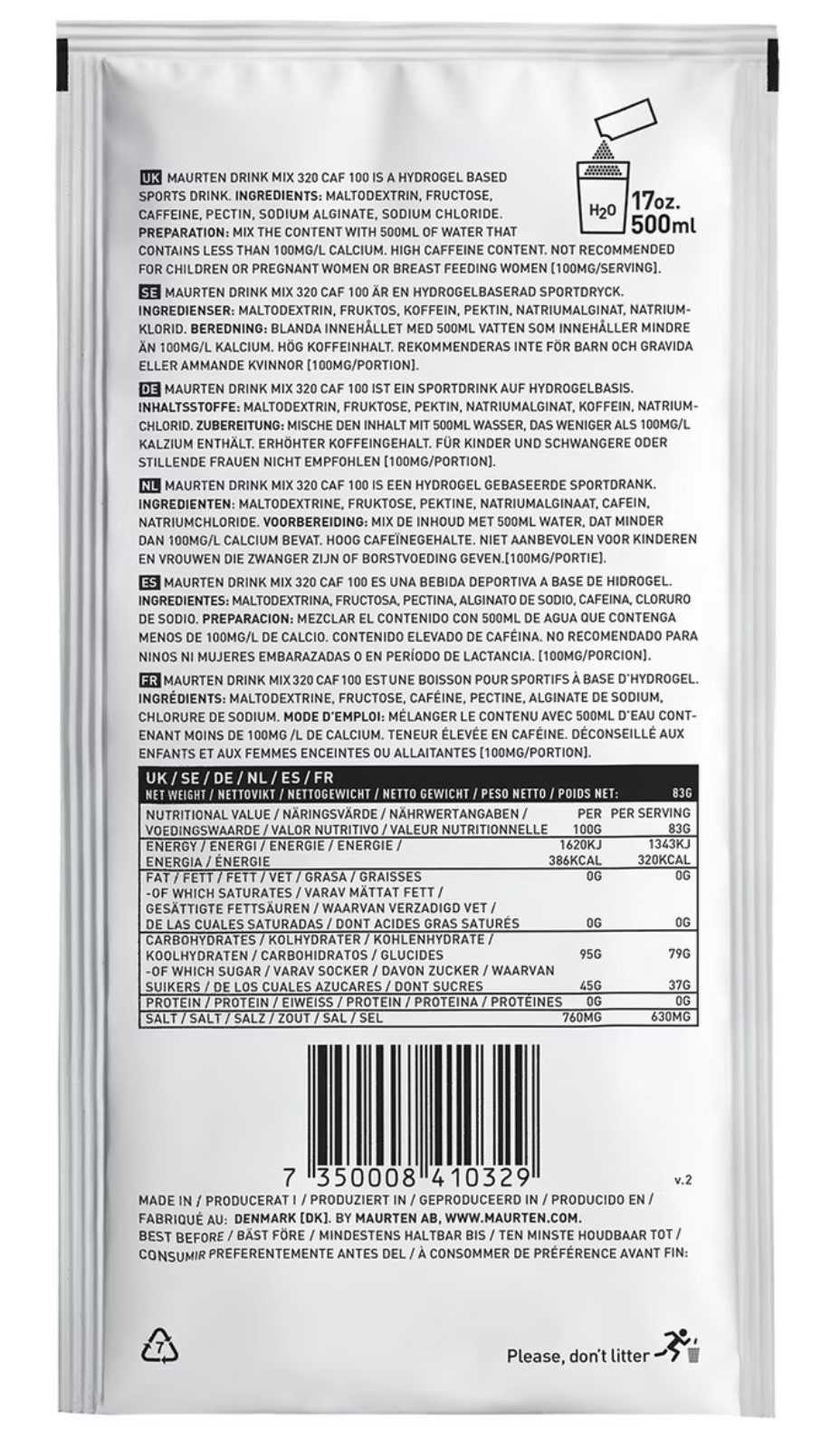 Mistura para bebida Maurten 160 kcal 18 x 40 g