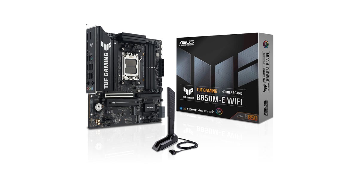 ASUSTUF Gaming B850M-E WIFI socket AM5 moederbord  (2.5 GbE-LAN, Wi-Fi 6E, BT, Sound, µATX)
