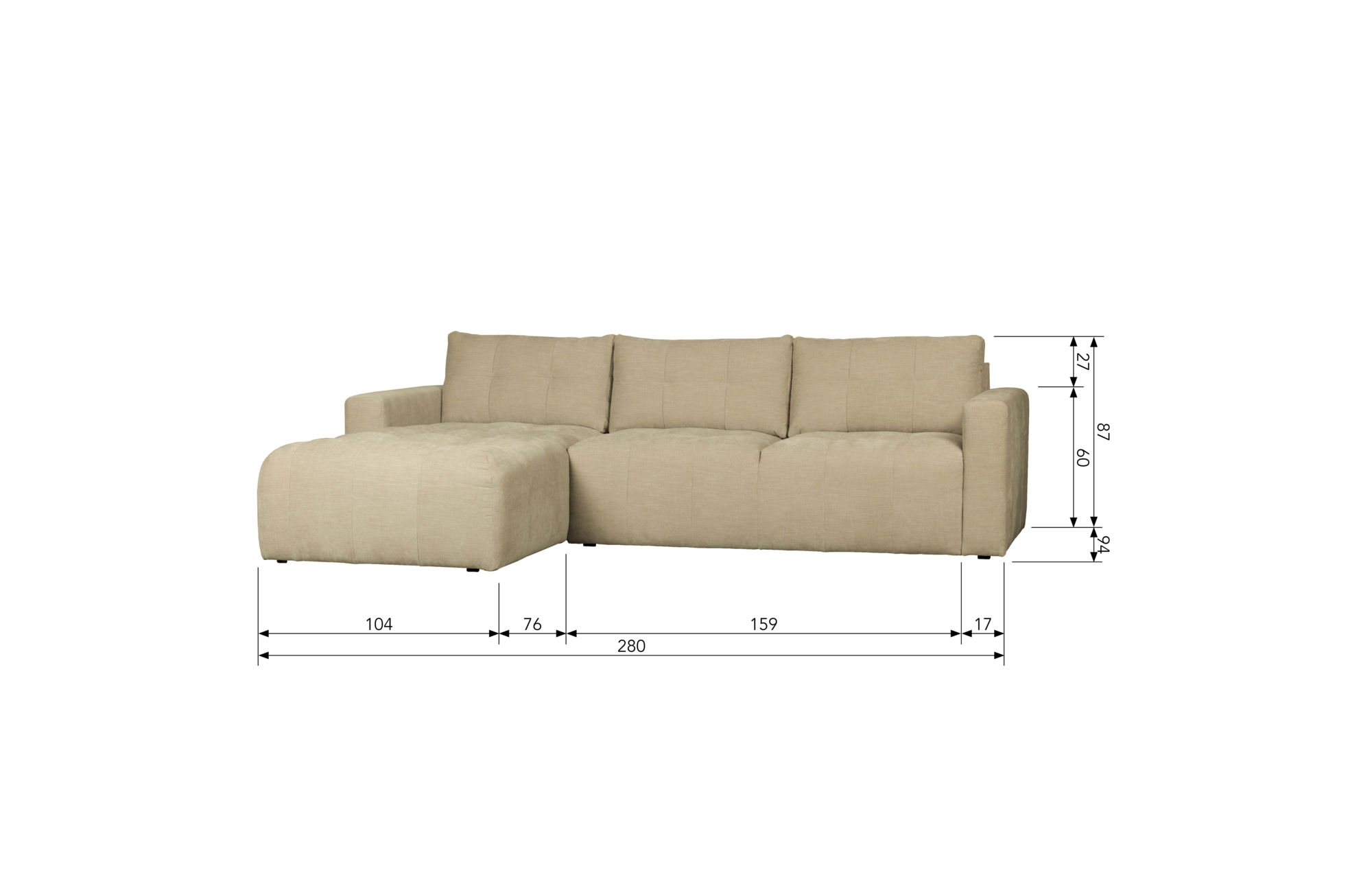 WOOOD Exclusive chaise longue Bar Bar Chaise Longue Links - Zand