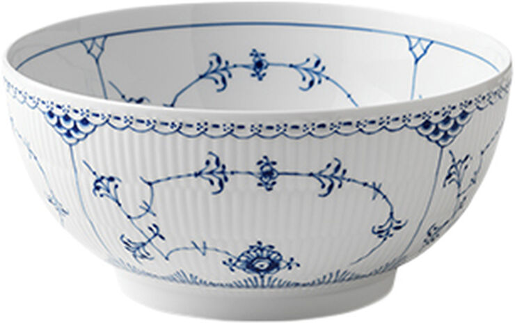 Royal Copenhagen Musselmalet Halvblonde 24 cm. skål Blå, hvid