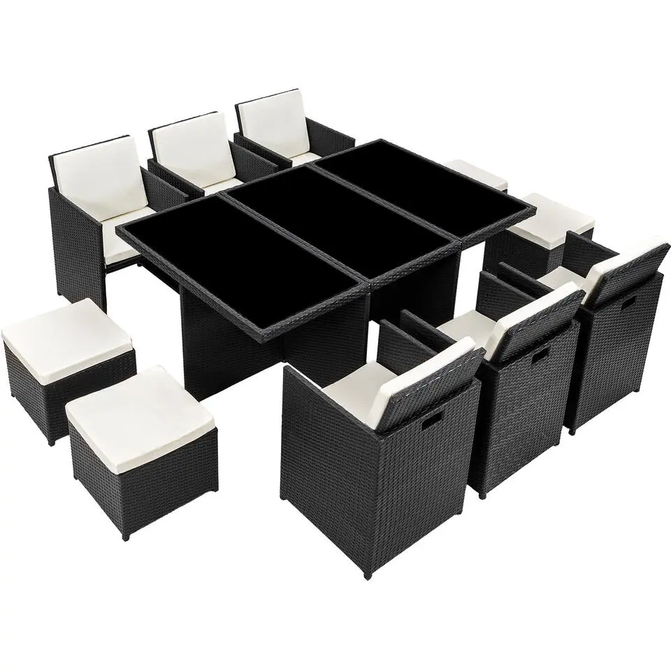 tectake - tuinset New York - wicker - zwart