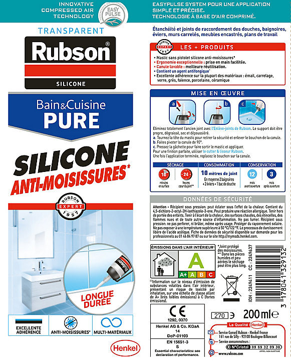 Mastic Rubson Sanitaire Je Jointe transparent MSP 200ml