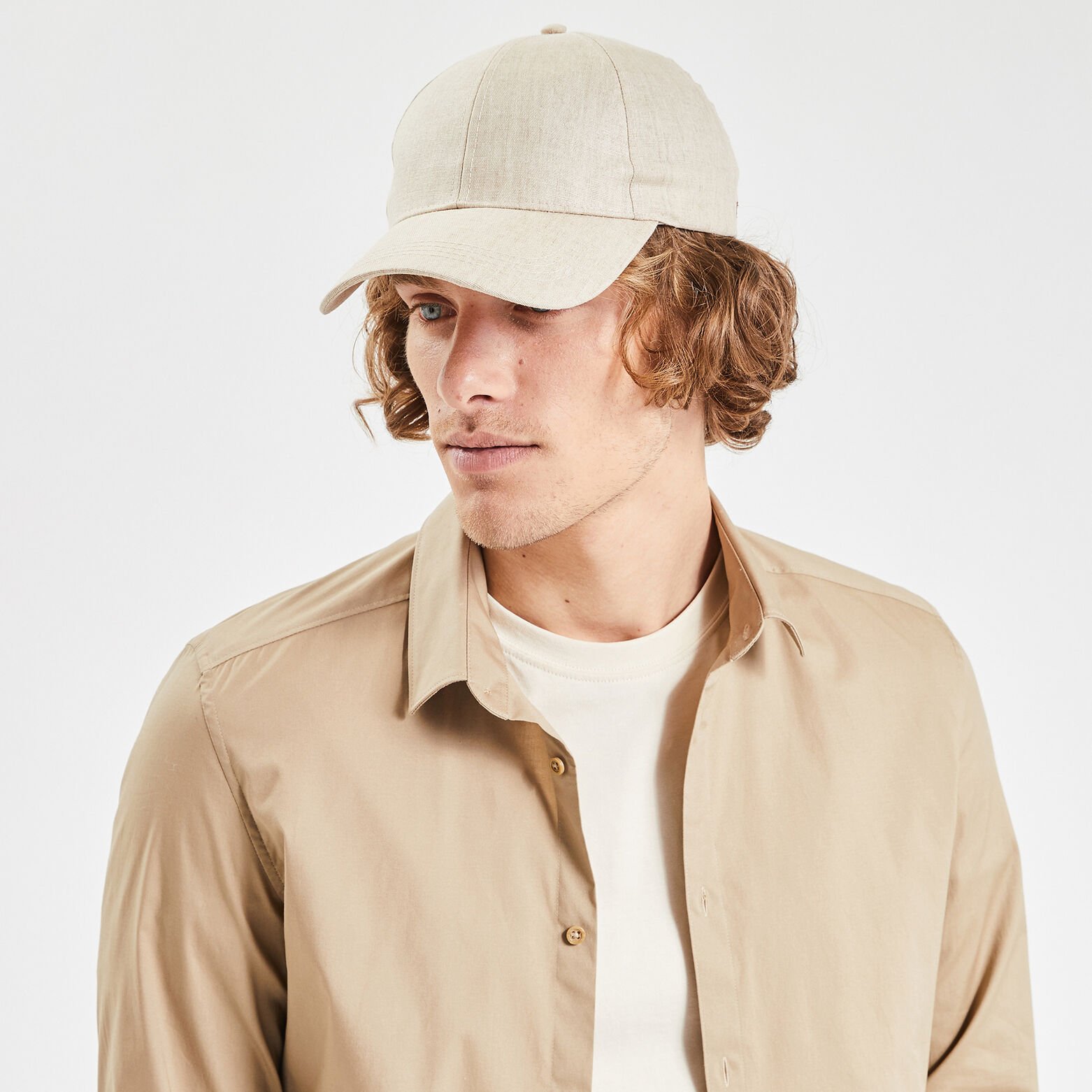 Casquette été broderie latérale Ecru