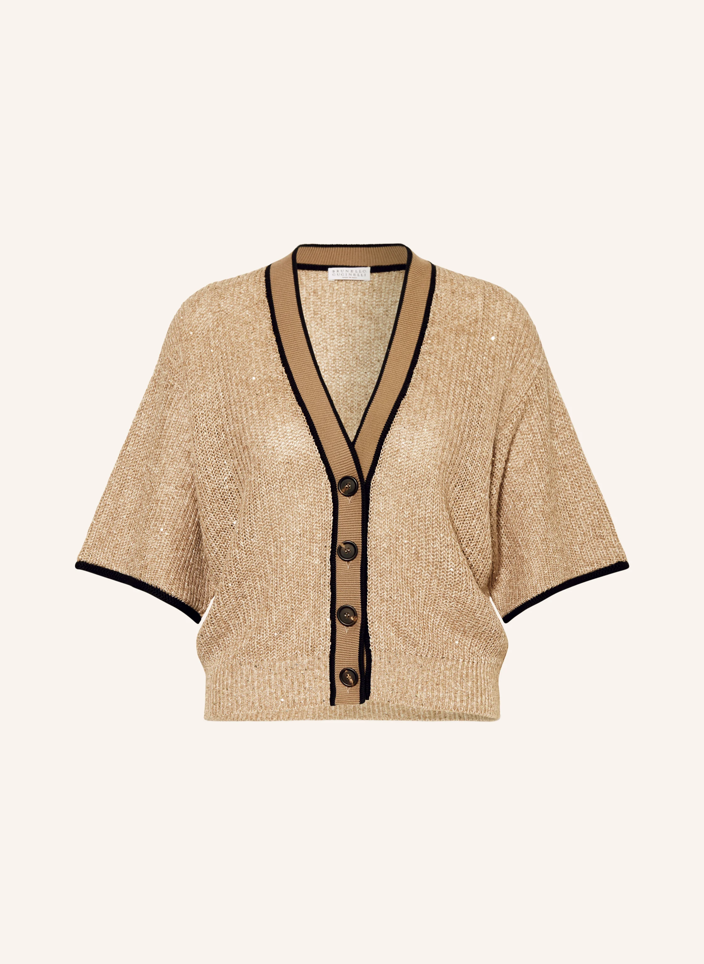BRUNELLO CUCINELLI Strickjacke aus Leinen mit Pailletten