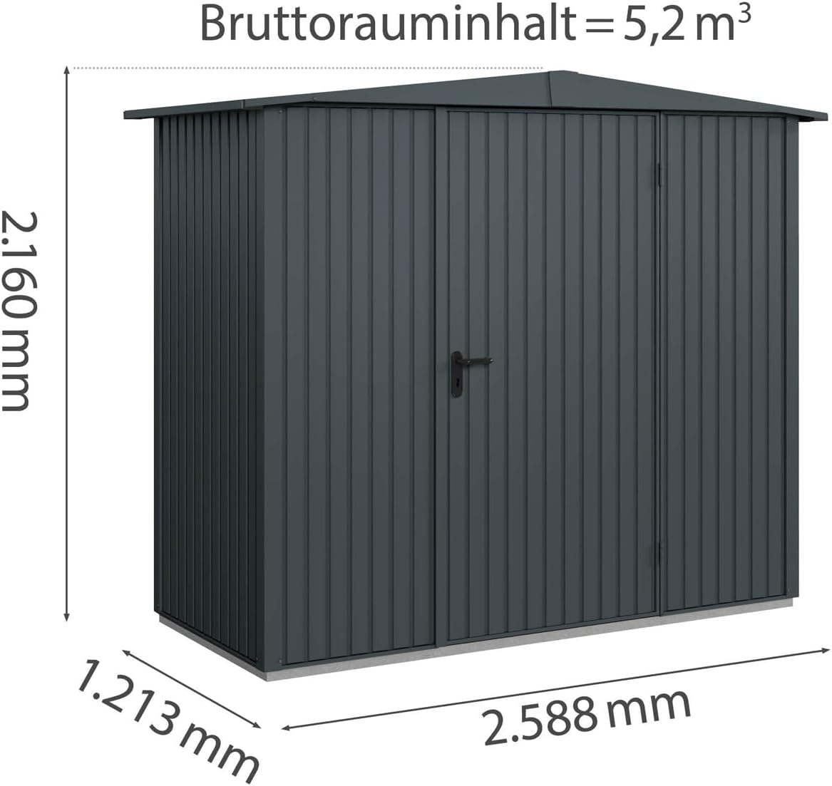 Hörmann Berry Gerätehaus Classic Satteldach Typ 1 (RAL 7016 Anthrazitgrau)
