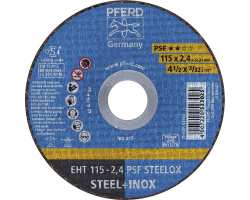 Doorslijpschijf PFERD EHT PSF STEELOX Ø 115x2,4x22,23 mm