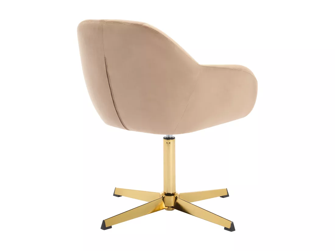 Chaise de bureau en velours - Beige et doré - LANCIEGA de Pascal Morabito