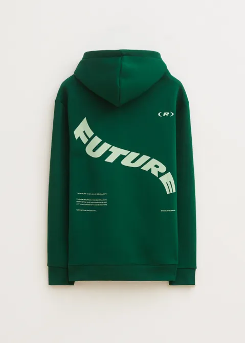 Hoodie met print future groen (GRN.D)