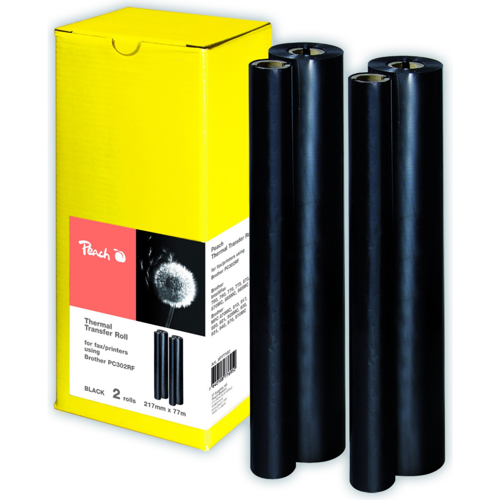 Peach 2Thermal Transfer Rollen ersetzt Brother PC-302RF