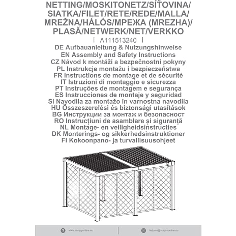 Sunjoy net til pergola 406 x 306 cm
