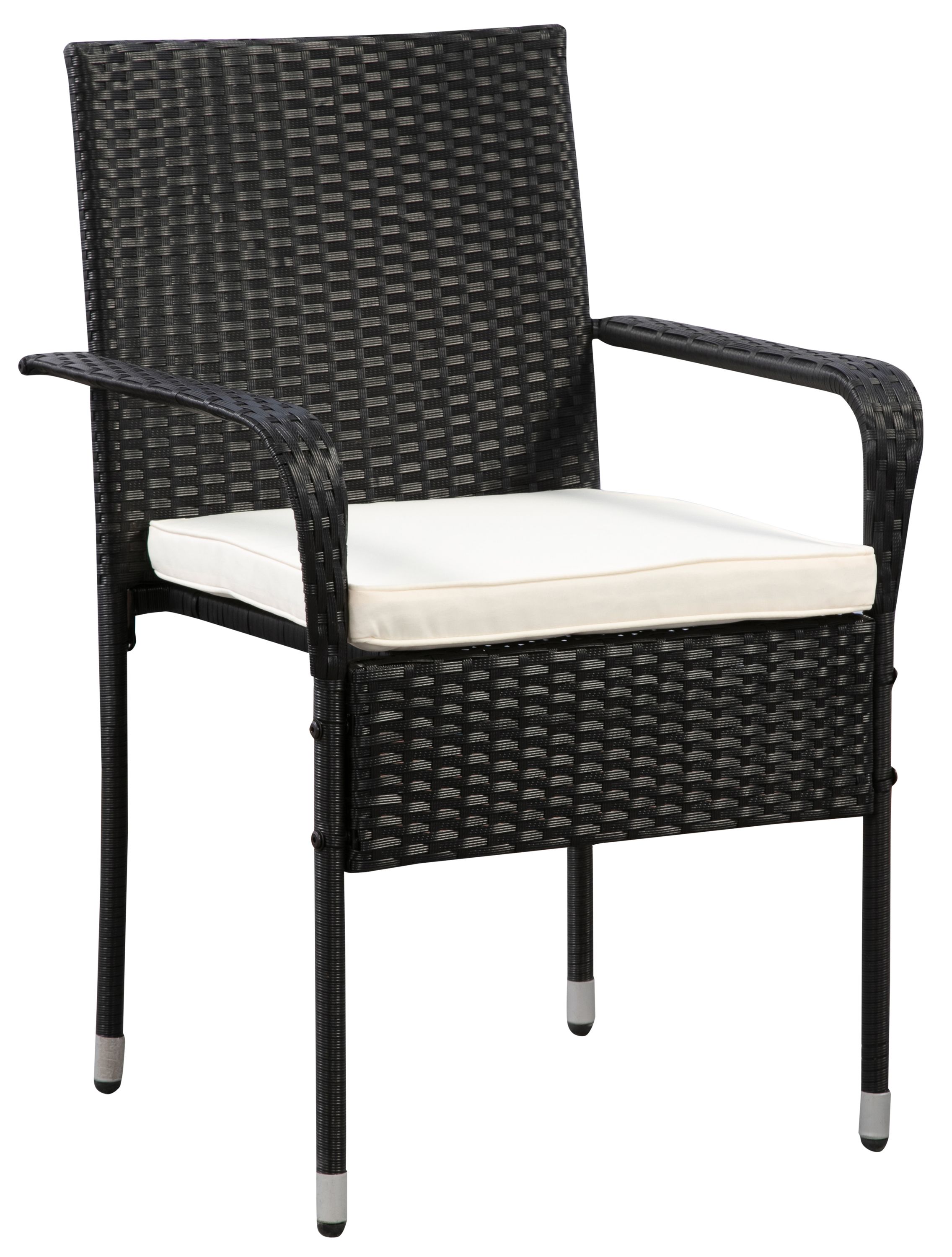 Rattanstühle MALAGA 2er Set schwarz