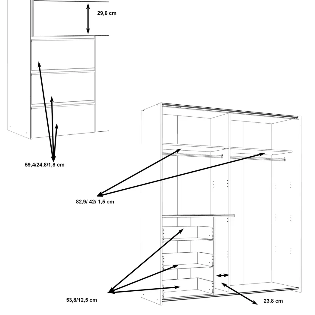 Schwebetürenschrank Winn2 170 x 200 cm