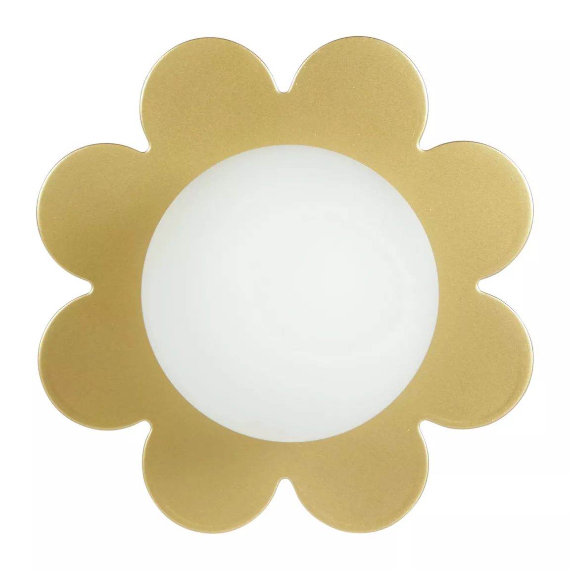Applique murale métal (D15 cm) Fleur nacrée Dorée