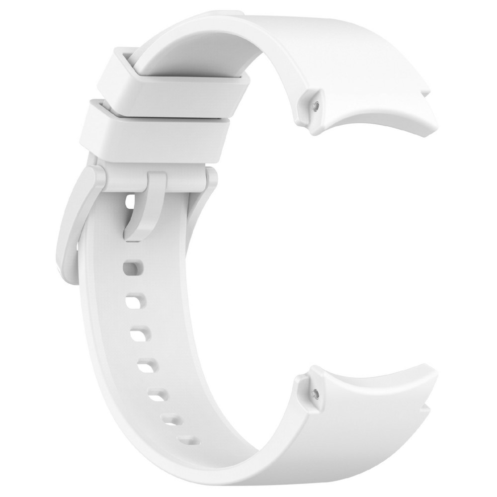 Samsung Galaxy Watch 7 (40mm) Silikon Sport Armband mit monochrom Schnalle (Gelenkumfang: 145-225 mm) - Weiss