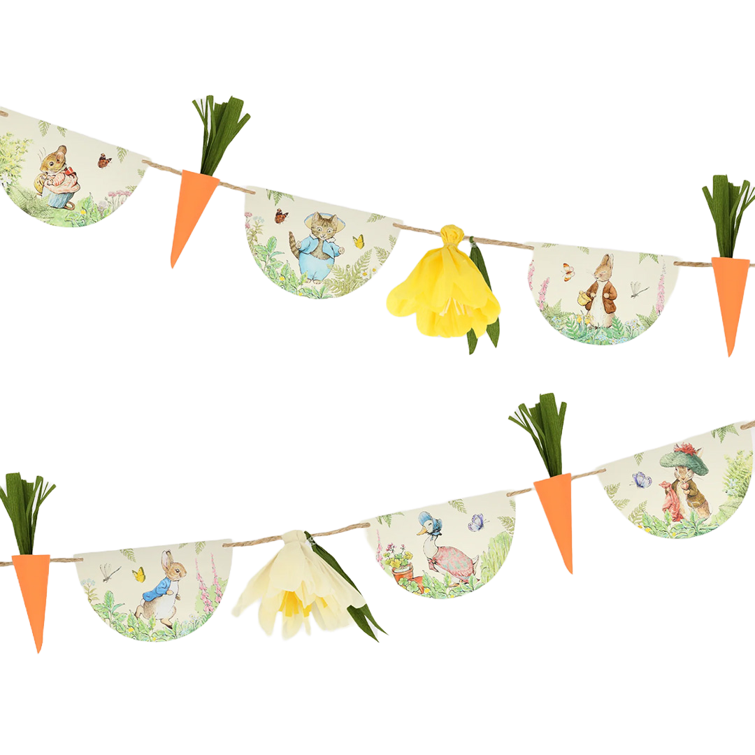 Meri meri slinger pieter konijn in de tuin