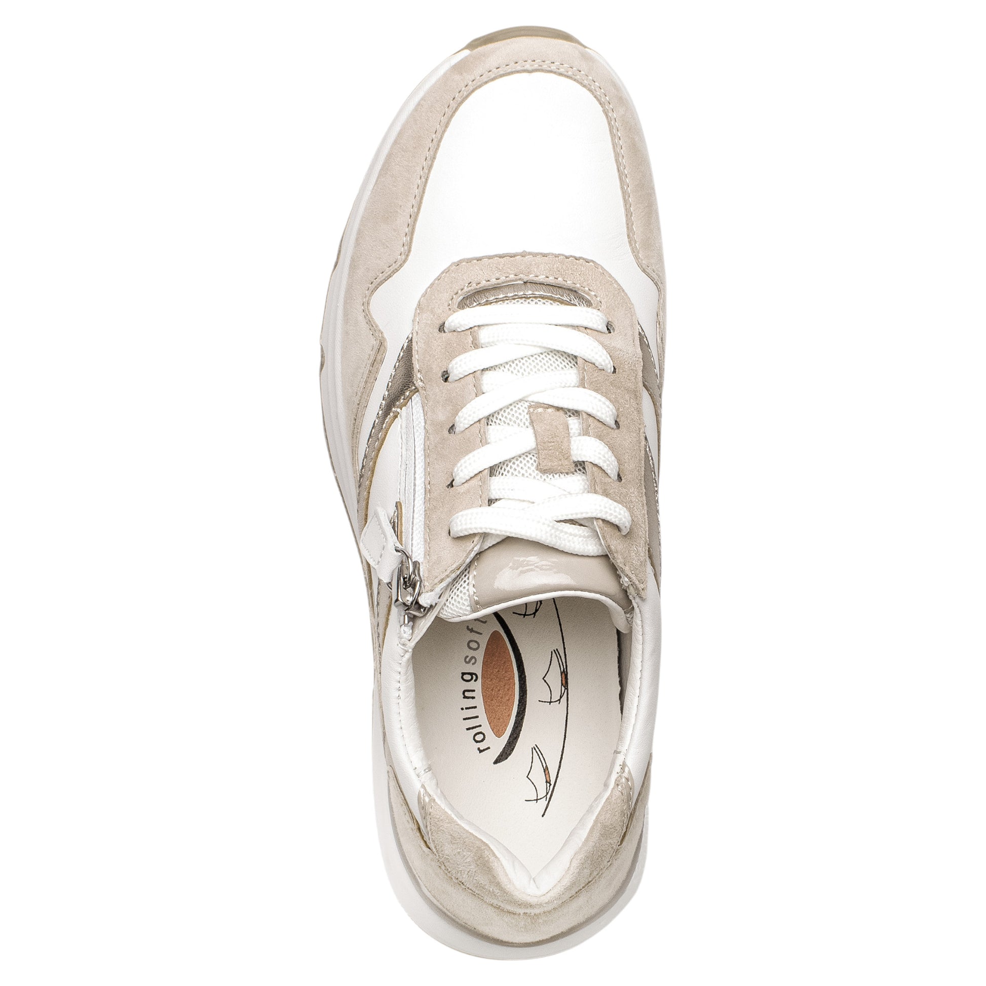 Sneakers, kvinder, beige / hvid