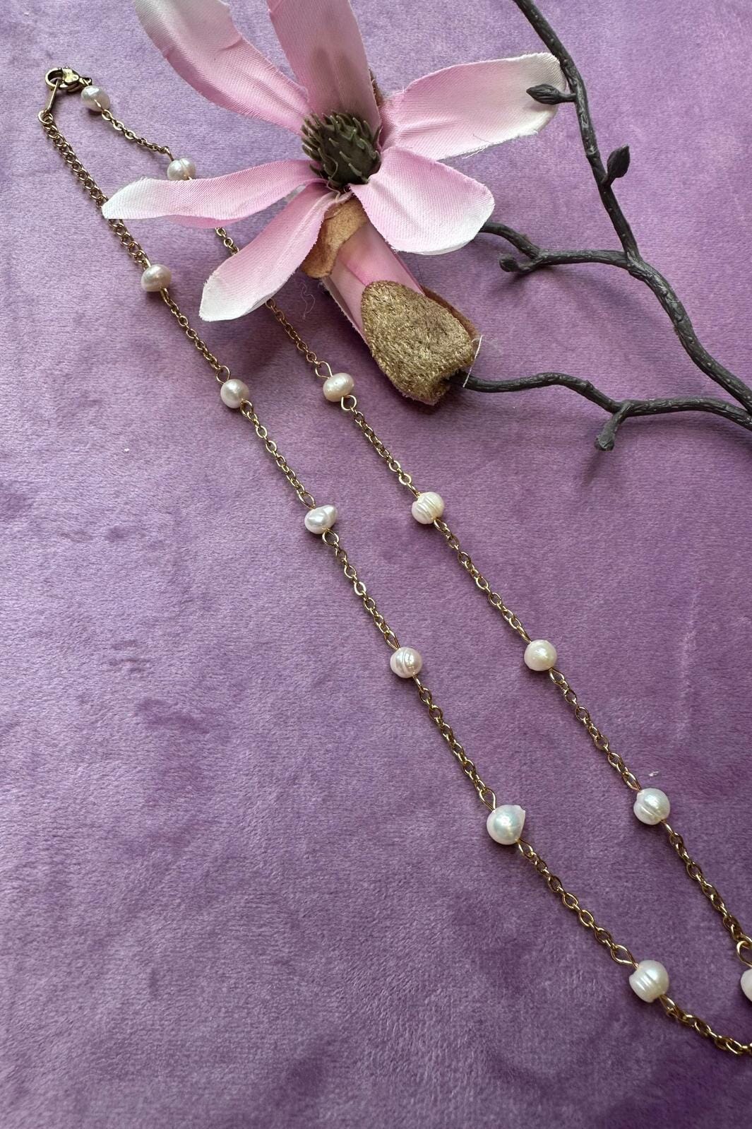 Mellow Moon Pearl Dot Necklace