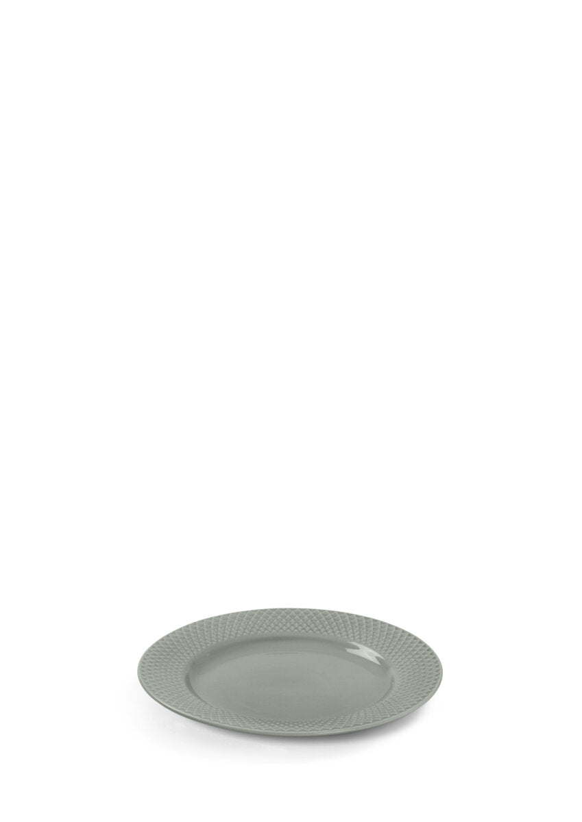 Lyngby Porcelæn  Rhombe Earth Frokosttallerken, moss - Ø21 cm.