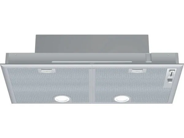 Siemens iQ300 LB75565 - Hætte - tag - Niche - bredde: 70 cm - dybde: 35 cm - udtrækning og recirkulation (-) - med intern motor - metalsølv