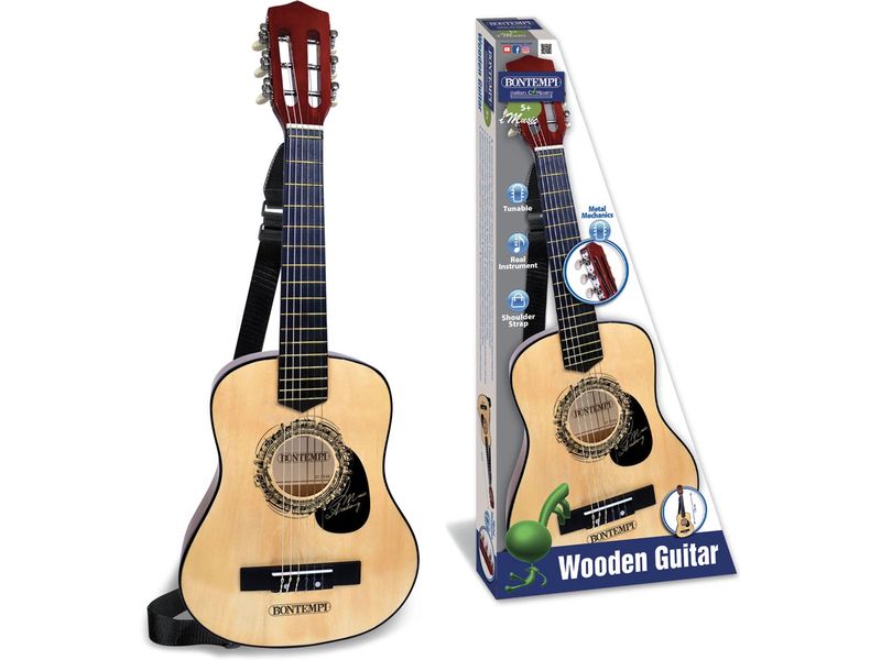 Bontempi Musikinstrument Gitarre mit 6 Saiten Stimmbar und mit realistischem Klang