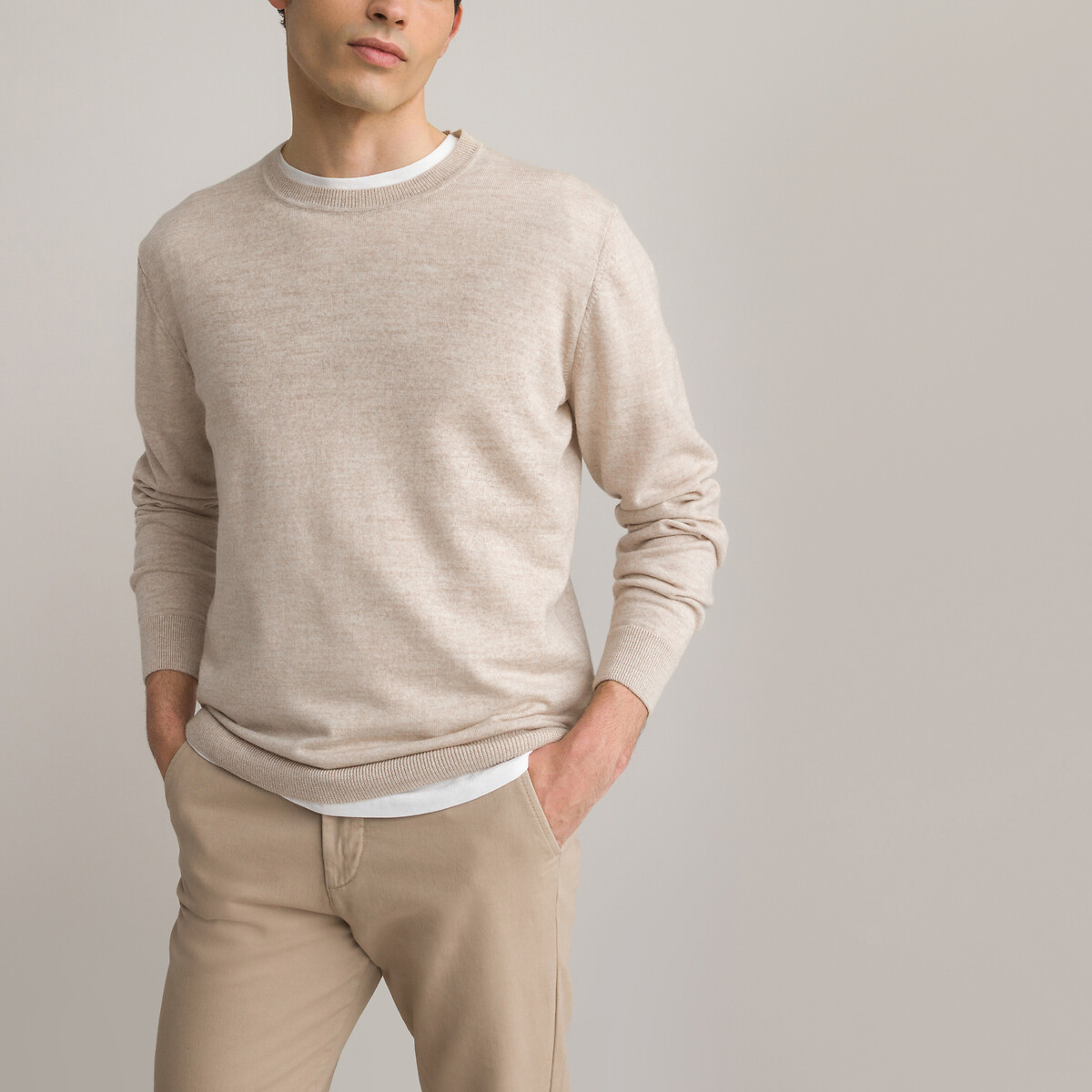 COLEÇÕES LA REDOUTE<br>Trui em lã merino, assinatura BASTIEN