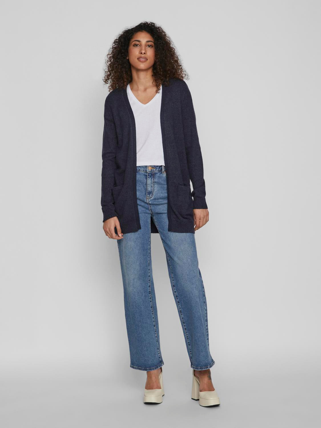 Vila  Viril Open L/S cardigan - Total Eclipse