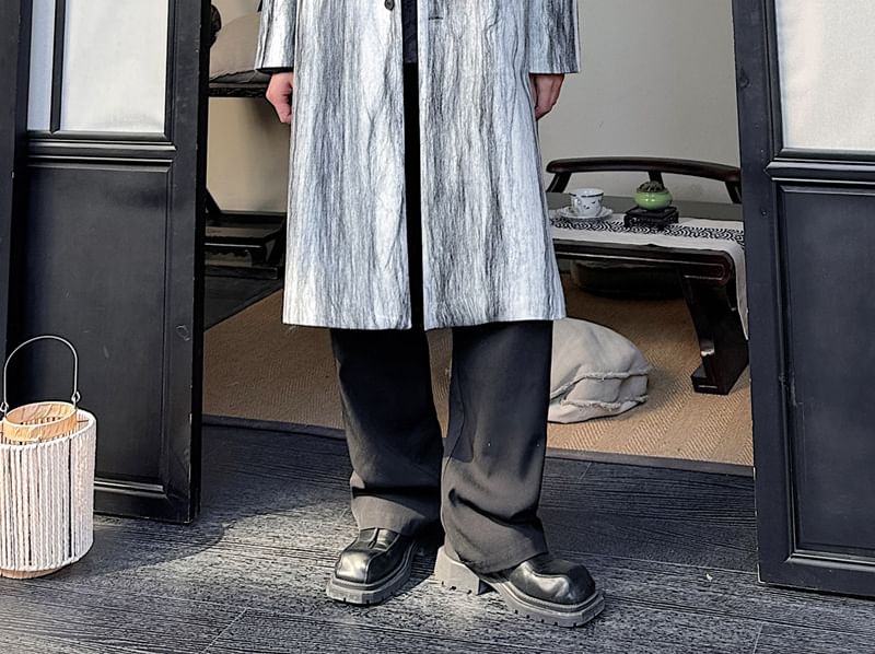 Orungeetun - Trenchcoat met lange mouwen en strepen