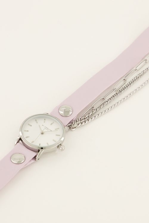 Lila horloge met dubbele band