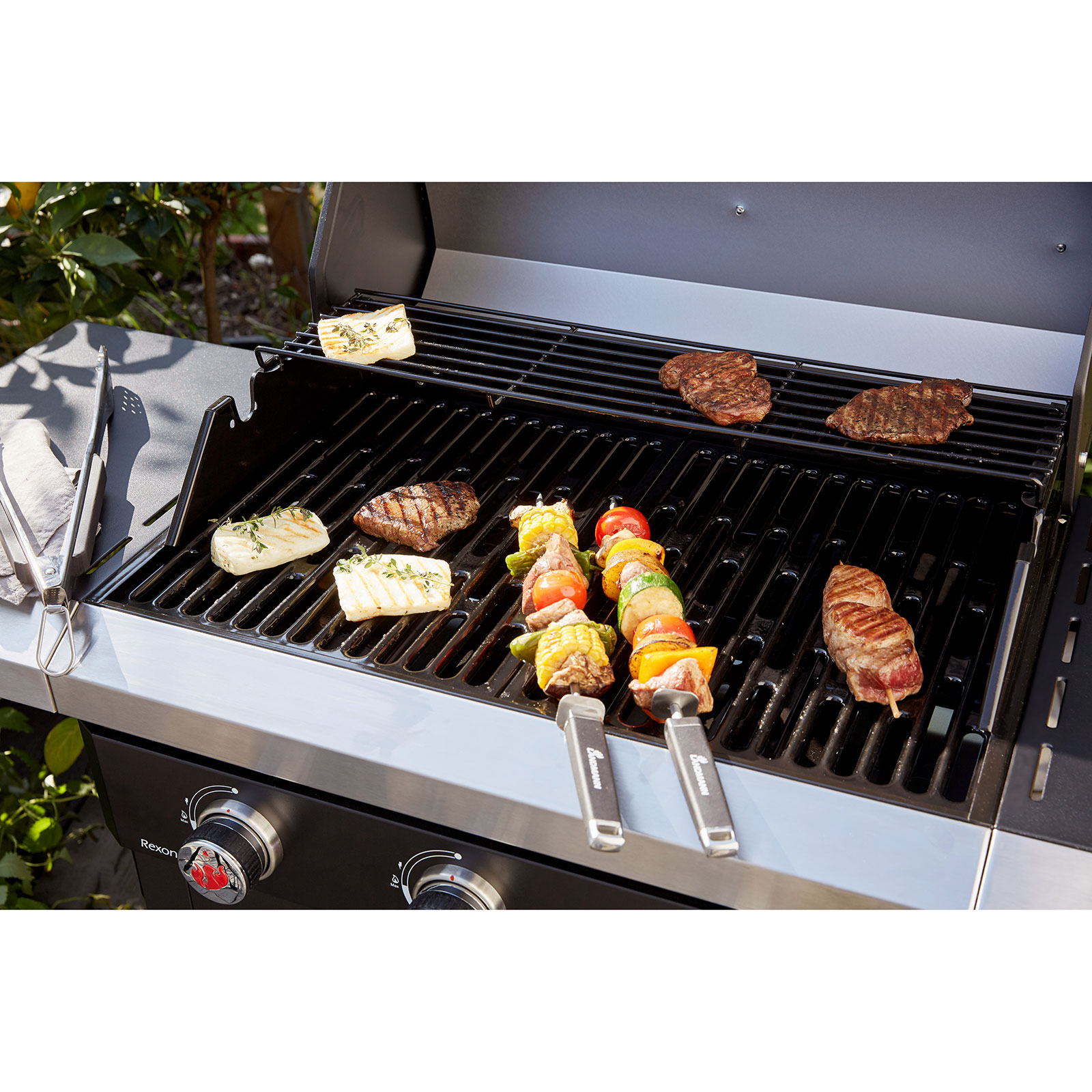 LANDMANN Gasgrill - schwarz - Stahl - 3 Brenner