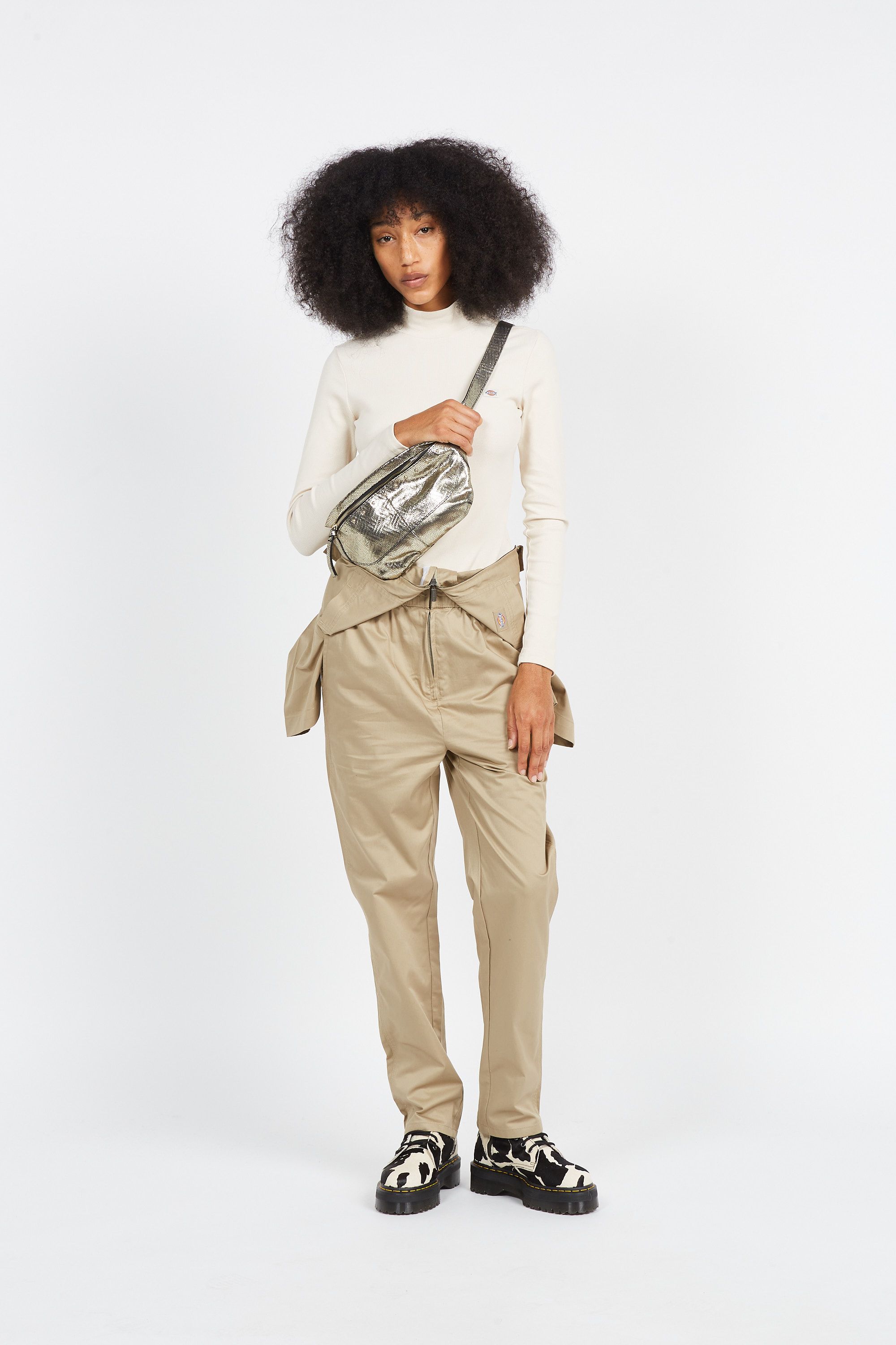 PIECES Sacoche PCDAINO LEATHER BUMBAG FC Doré