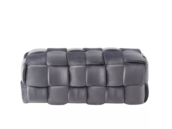 Banc tressé en velours anthracite FABERO