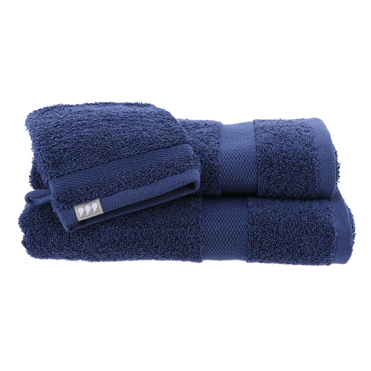 EPONGE 700G SERVIETTE 70X130CM 50X90CM ET GANT BLEU