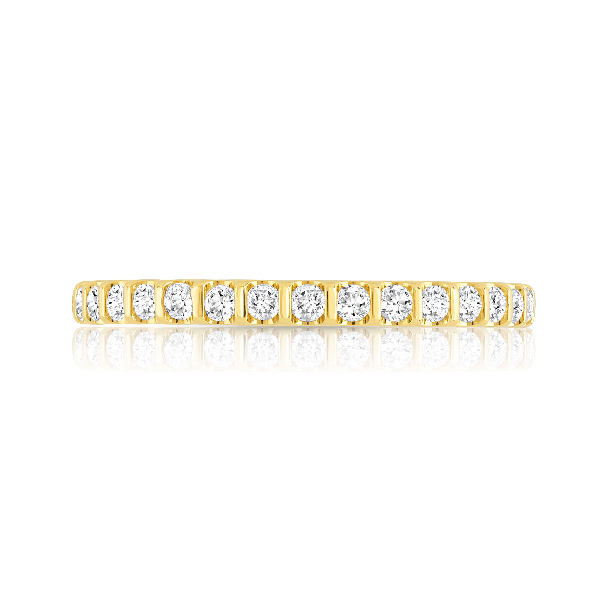 Alliance demi-T or 750 jaune diamants synthétiques 0.25 carat